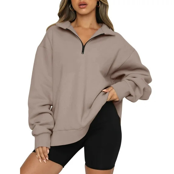 SUNBS Womens Oversized Sweatshirts Half Zip Pullover Fall Fashion Hoodies Loungwear Clothes | Walmart (US)