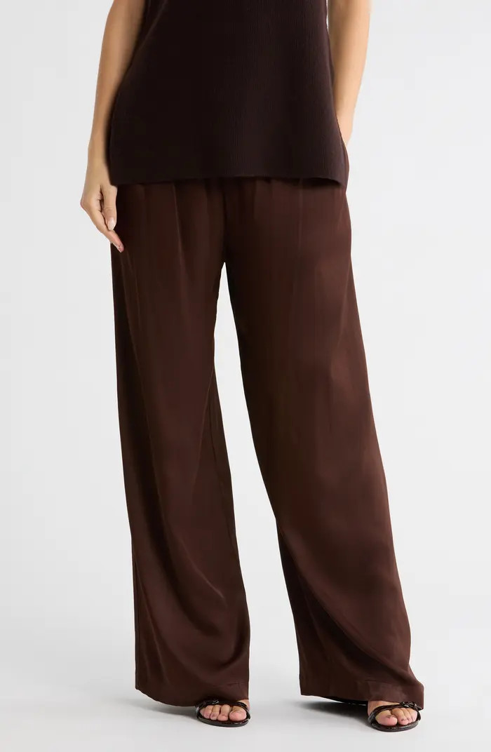 Nordstrom Tie Front Satin Wide Leg Pants | Nordstromrack | Nordstrom Rack