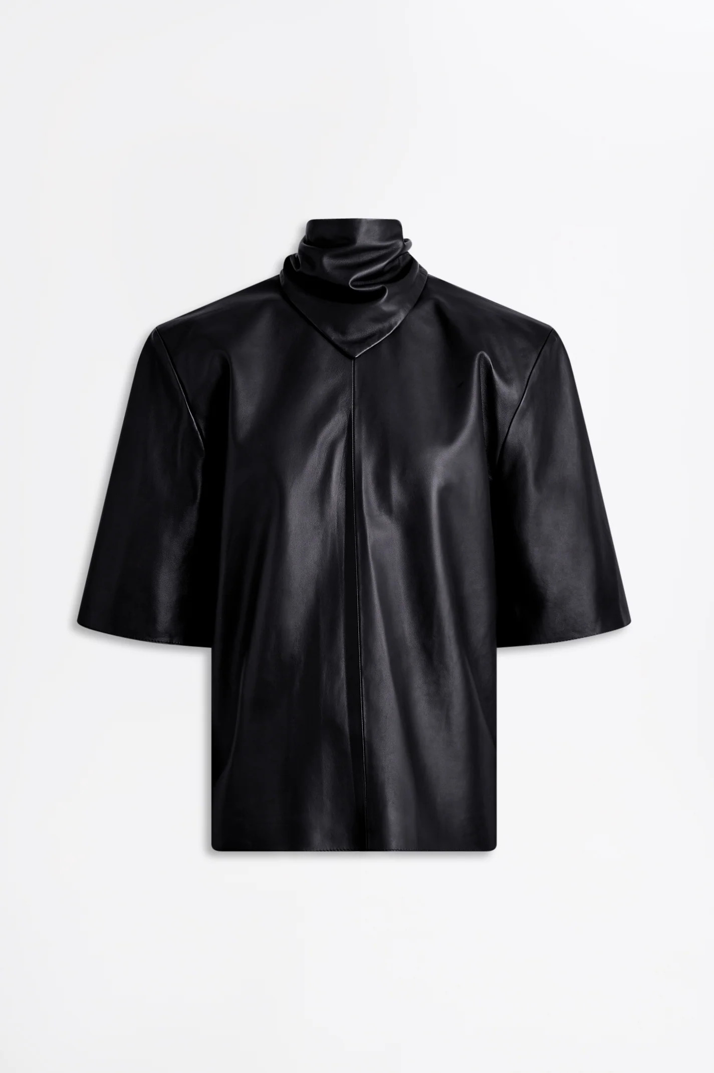 LEATHER CRAVAT TOP - NOIR - Scanlan Theodore | Scanlan Theodore AU