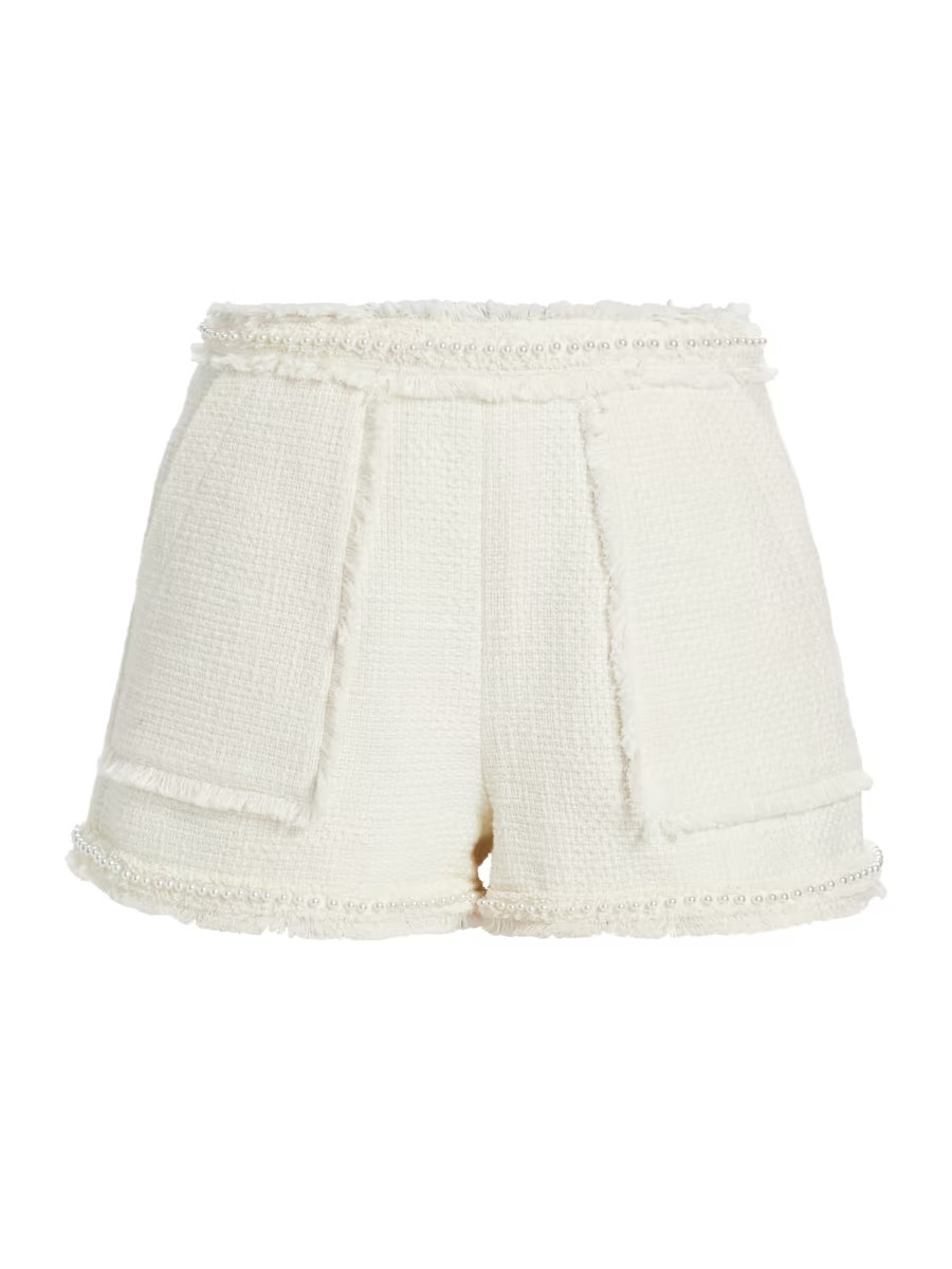 Allen Imitation Pearl-Embellished Cotton Shorts | Saks Fifth Avenue