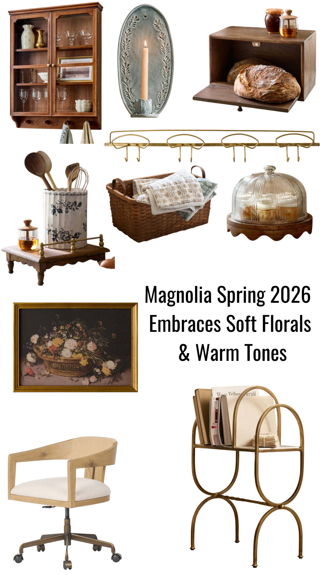 Fresh, familiar, and quietly elevated, Joanna Gaines’ Magnolia Spring 2026 collection is built around pieces that feel thoughtfully accumulated rather than instantly styled. Warm metals and soft florals set a gentle tone, while hardworking furniture, sculptural lighting, and display-ready storage bring beauty to everyday living. Designed to add character without clutter, these heirloom-inspired details feel just as at home in a small apartment as they do in a forever house—proof that function and charm can comfortably coexist. 

 #LTKHome