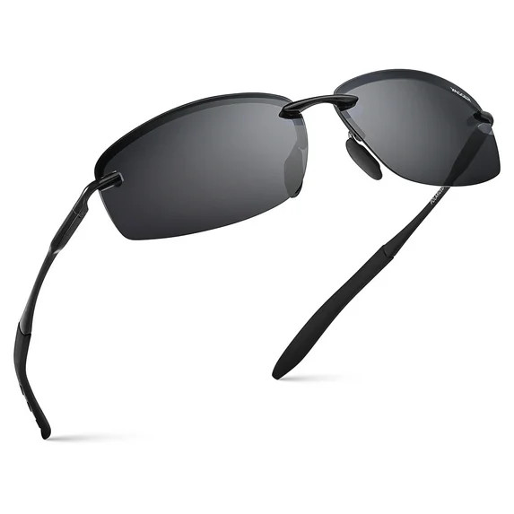Xagger Polarized Rimless Driving Sunglasses for Men Metal Frame Anti-Glare UV400 Protection Sun G... | Walmart (US)