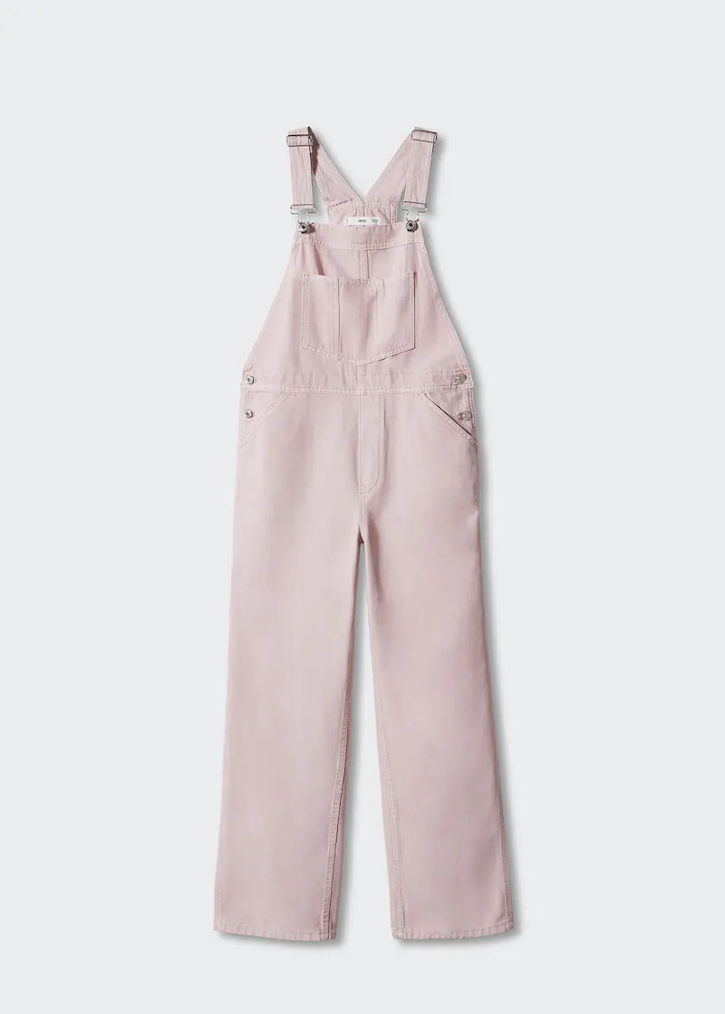 Long denim dungarees -  Women | Mango United Kingdom | MANGO (UK)