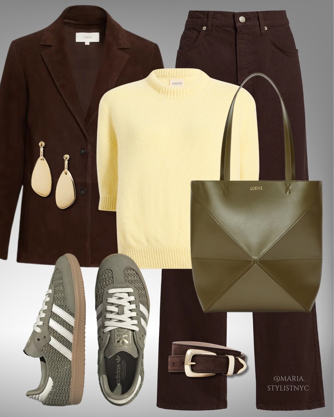 Espresso Brown Suede Blazer + Butter Yellow Sweater + Brown Jeans Fall Outfit 🤎💚✨

#LTKStyleTip #LTKShoeCrush #LTKItBag