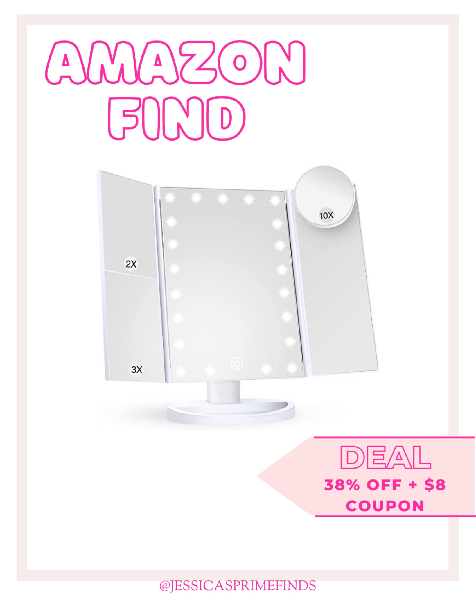 Amazon LED Mirror on Sale! This rechargeable makeup mirror with many different light settings. Great for applying makeup, magnifying, bright, skincare, everyday essentials, travel, mom must have, Amazon beauty find, vanity display. 

#LTKstyletip #LTKhome #LTKbeauty