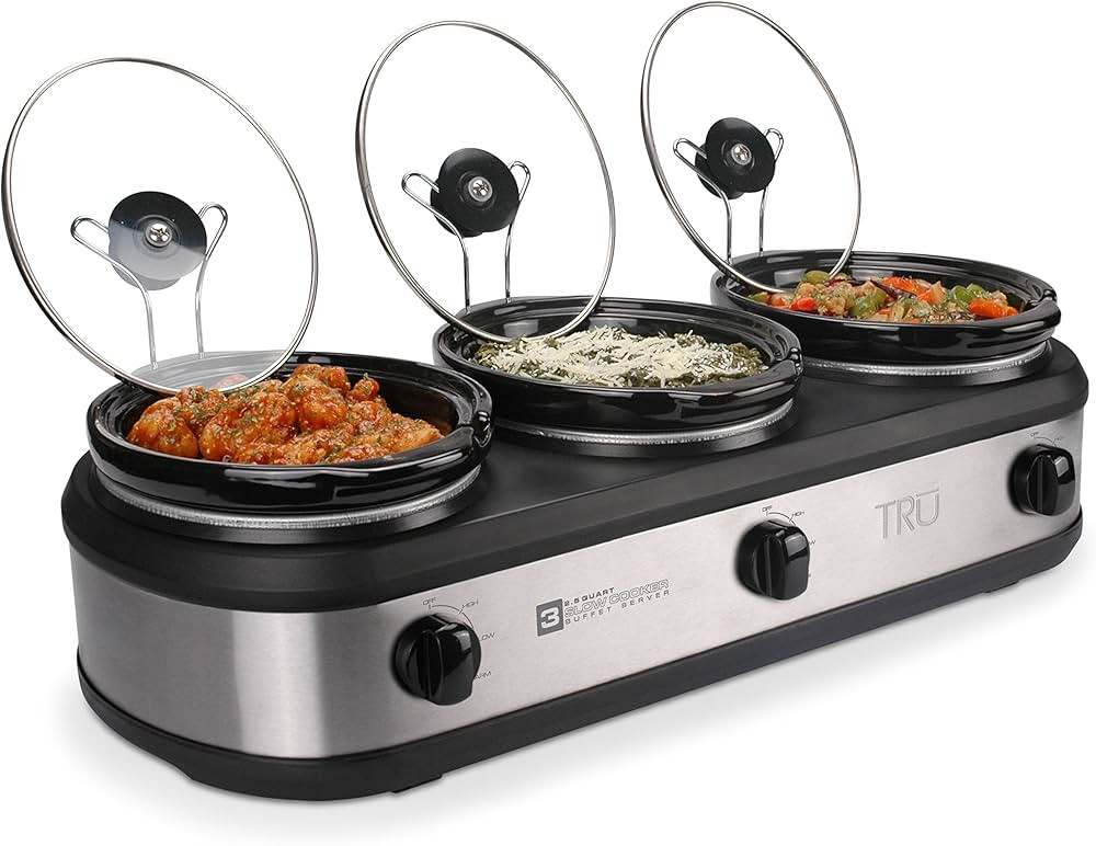 TRU Triple Buffet Server, Three 2-1/2-Quart Removable Inserts | Amazon (US)