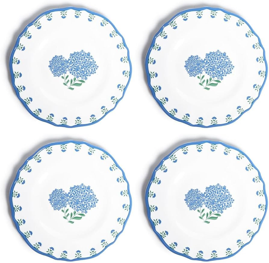 Two's Company Hydrangea Salad/Dessert Melamine Plate, Set of 4 - Melamine | Amazon (US)