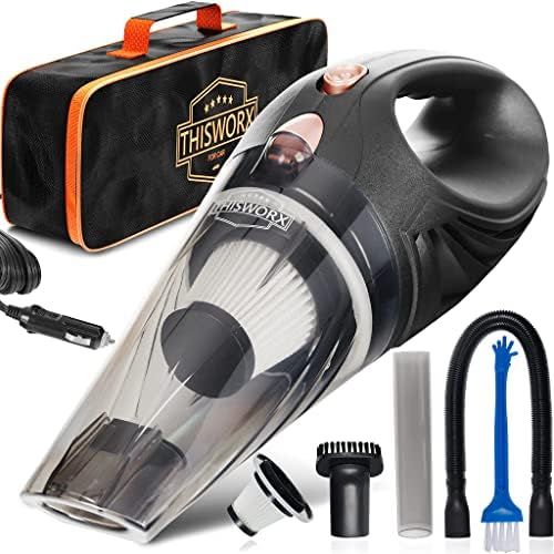 THISWORX Car Vacuum Cleaner - Portable, High Power, Mini Handheld Vacuum w/ 3 Attachments, 16 Ft ... | Amazon (US)