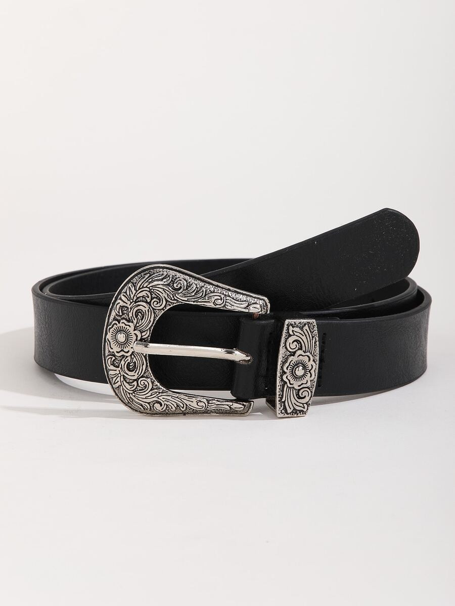 Textured Metal Western Buckle Belt
   SKU: sc2204064172259797      
          (225 Reviews)
     ... | SHEIN