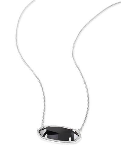 Delaney Silver Pendant Necklace in Black | Kendra Scott