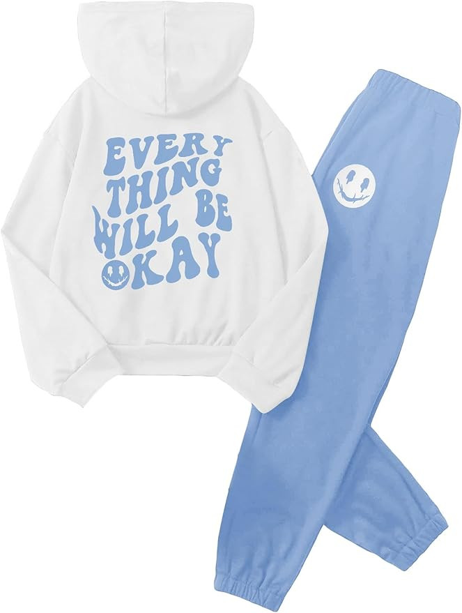 SOLY HUX Girl's Sweatsuit 2 Piece Outfits Casual Graphic Long Sleeve Hoodies Sweatshirts and Swea... | Amazon (US)