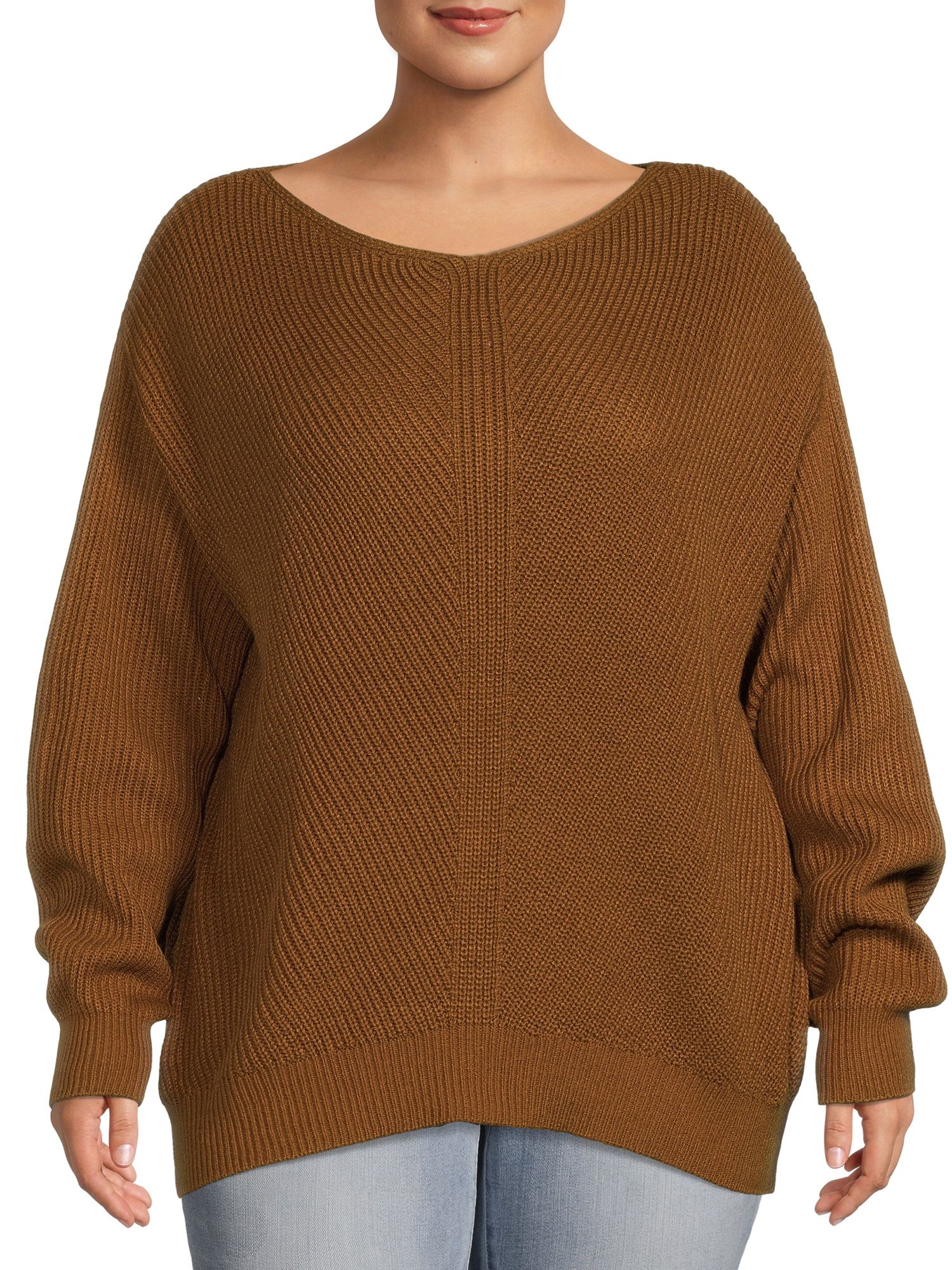 Terra & Sky Women's Plus Size Boatneck Sweater - Walmart.com | Walmart (US)