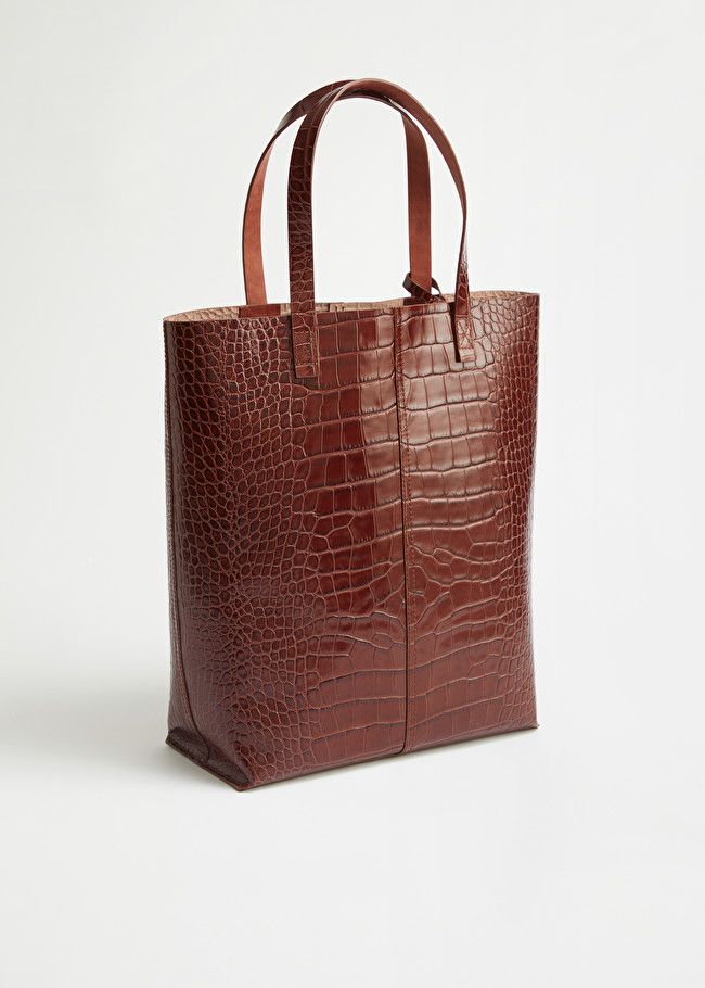 Croc Embossed Leather Tote Bag | & Other Stories (EU + UK)