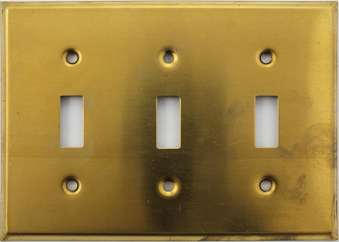 Raw Unfinished Brass 3 Gang Toggle Switch Wall Plate - 3 Toggles | Amazon (US)