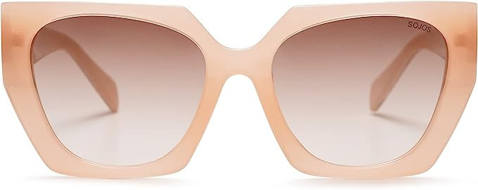 SOJOS Retro Polarized Oversized Sunglasses Womens Big Square Vintage Designer Sunnies SJ2205 | Amazon (US)