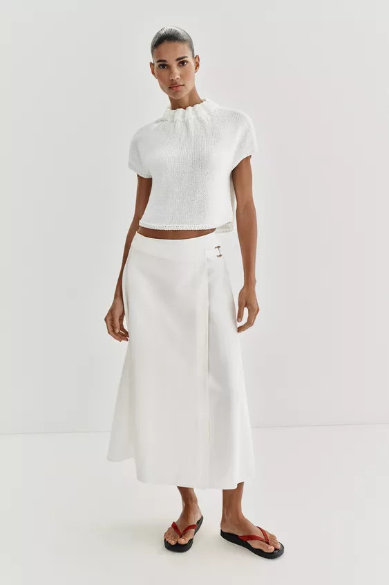 GATHERED NECK KNIT TOP | Zara UK