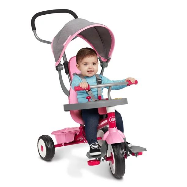 Radio Flyer, 4-in-1 Stroll 'N Trike with Activity Tray, Pink & Gray | Walmart (US)