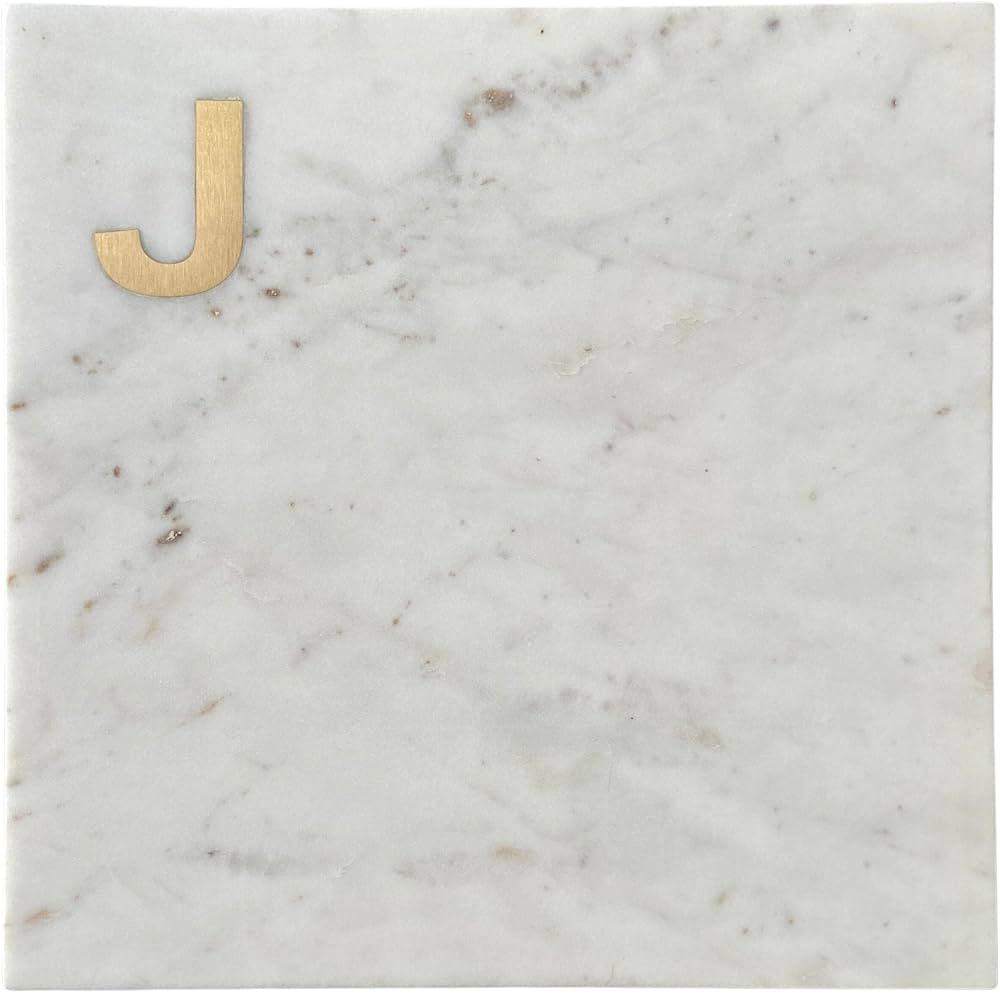 Amazon.com: Boards by Bleu Monogram Marble Cheese Board, Hand Crafted Marble Cutting Board from W... | Amazon (US)