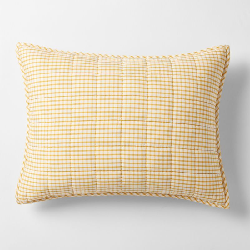 Kids Yellow Windowpane Plaid Cotton Pillow Sham + Reviews | Crate & Kids | Crate & Barrel