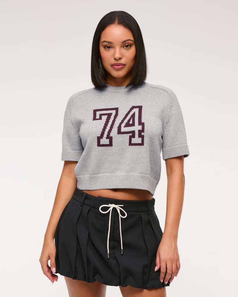Women's The A&F Madeline Varsity Crew Sweater Tee | Women's Tops | Abercrombie.com | Abercrombie & Fitch (US)