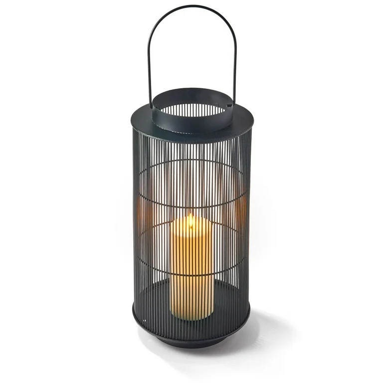 LampLust Powder Coated Matte Black Metal/Resin Party Outdoor Candle Holder - Walmart.com | Walmart (US)