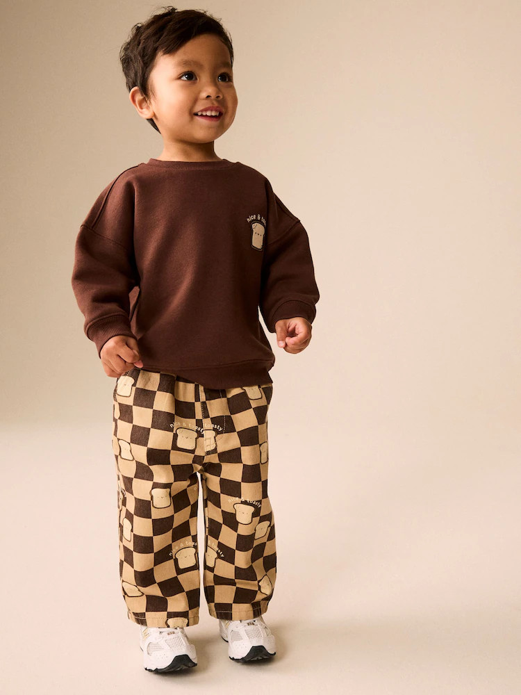 Brown Long Sleeve Top and Trousers Set (3mths-7yrs) | Next EU