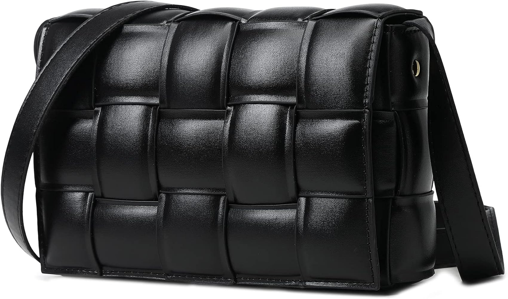 HROECHY Woven Crossbody Bags for Women Small Shoulder Cassette bag White Purse | Amazon (US)