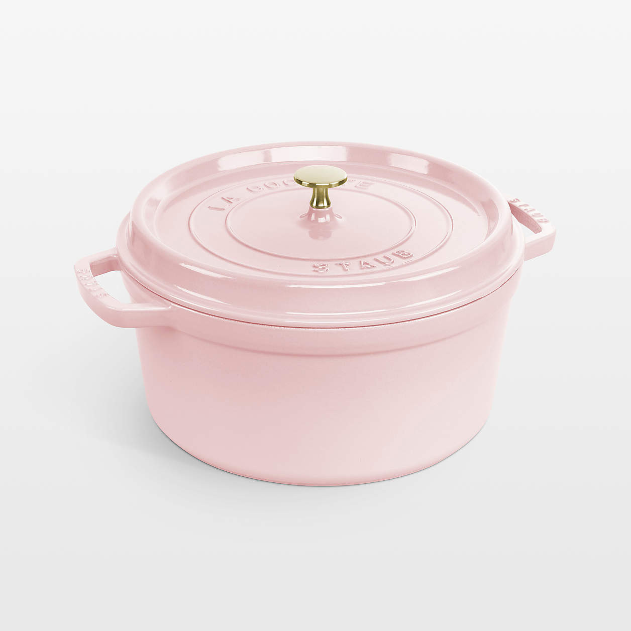 Staub Peony Pink Cast Iron 7-Qt. Round Cocotte + Reviews | Crate & Barrel | Crate & Barrel