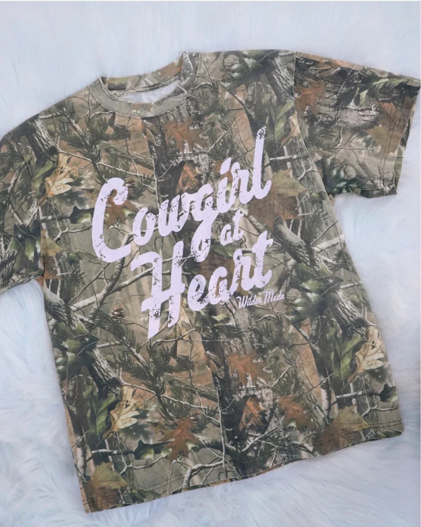 NEW!! Cowgirl at Heart Camo Graphic Tee | Glitzy Bella