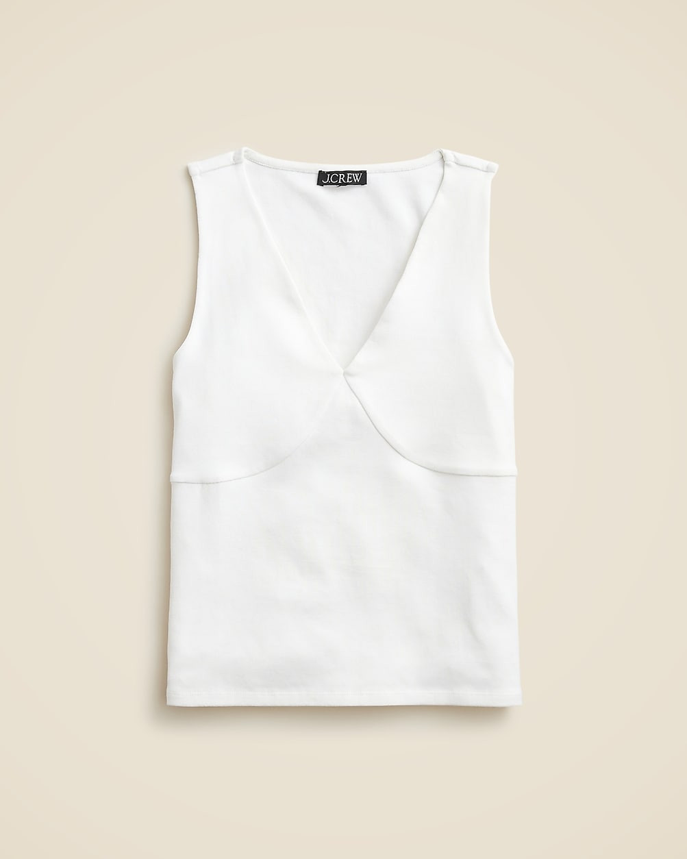 Stretch cotton-blend V-neck top | J. Crew US