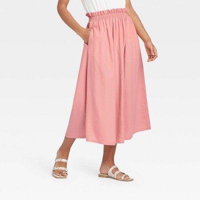 Women's Smocked Waist Midi Skirt - A New Day™ | Target