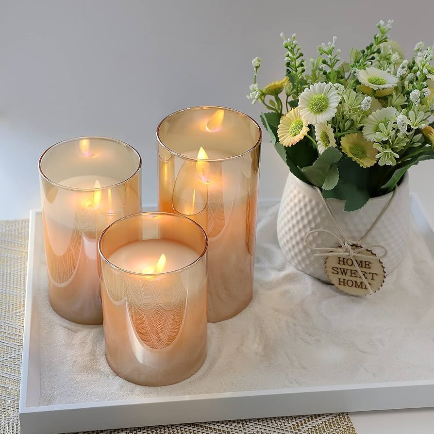 Silverstro Gold Glass Electric Candles Remote Amazon Home Decor Finds Amazon Favorites | Amazon (US)