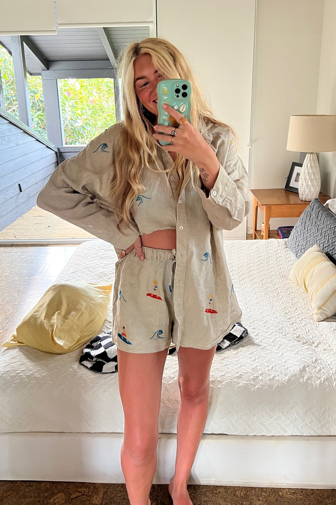 Cutest set! Wearing a small top and medium shorts. Top runs big!