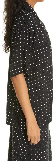 ROTATE Polka Dot Short Sleeve Button-Up Shirt | Nordstrom | Nordstrom
