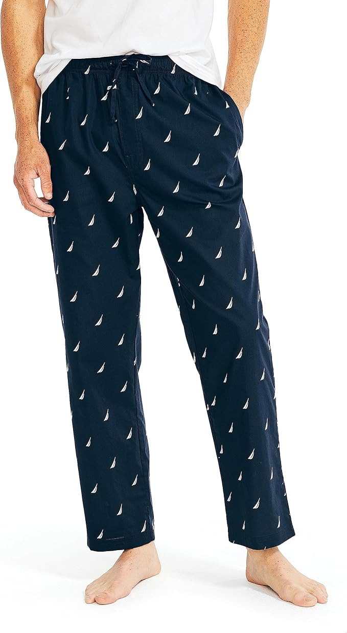 Nautica Men's Soft Woven 100% Cotton Elastic Waistband Sleep Pajama Pant | Amazon (US)