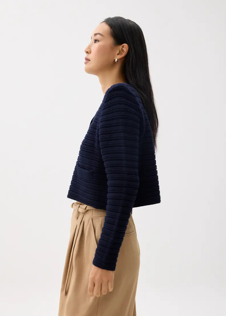 Kiara Shoulder Padded Crop Knit Cardigan | Love, Bonito USA