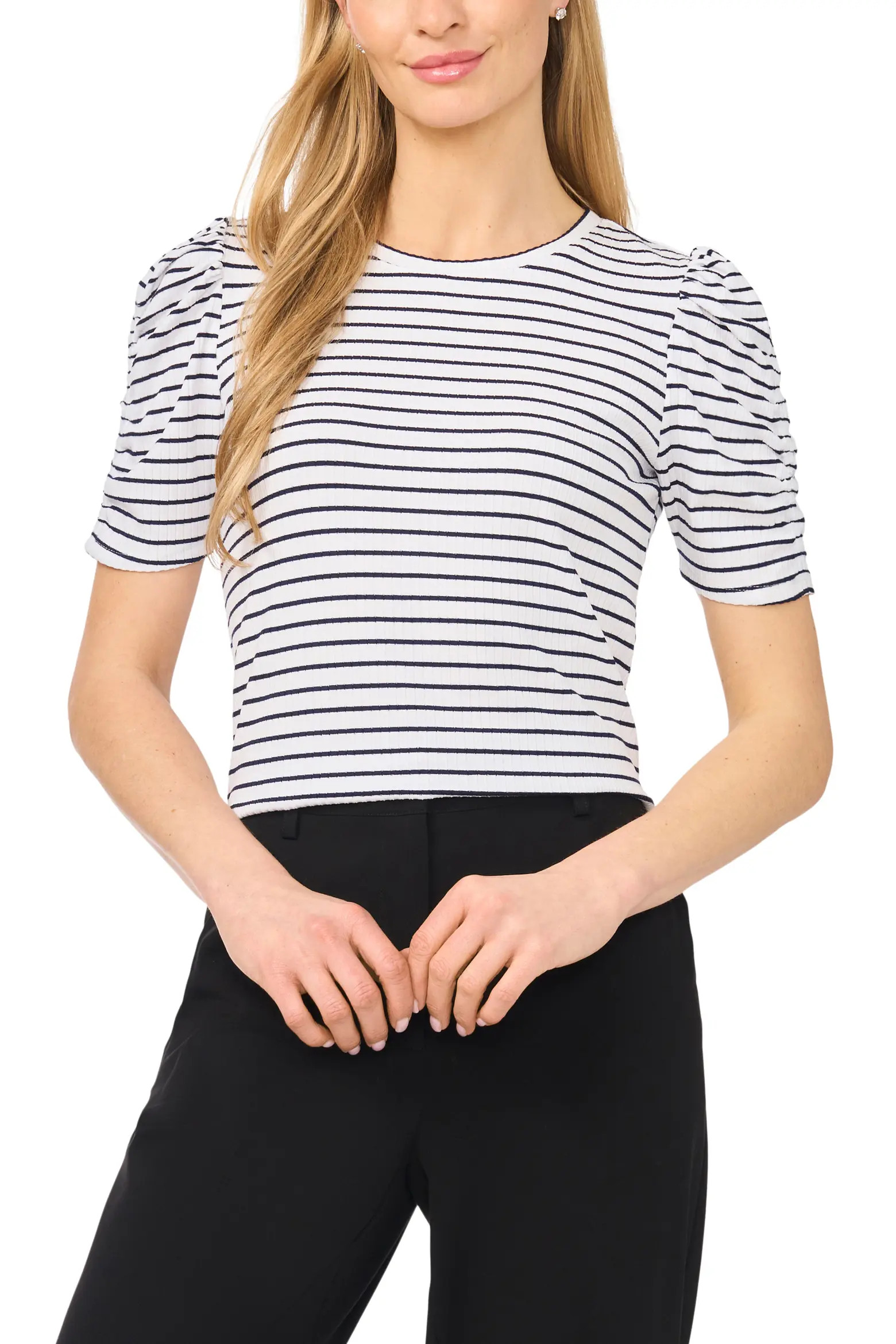 Puff Sleeve Stripe Tee (Women) | Nordstrom | Nordstrom