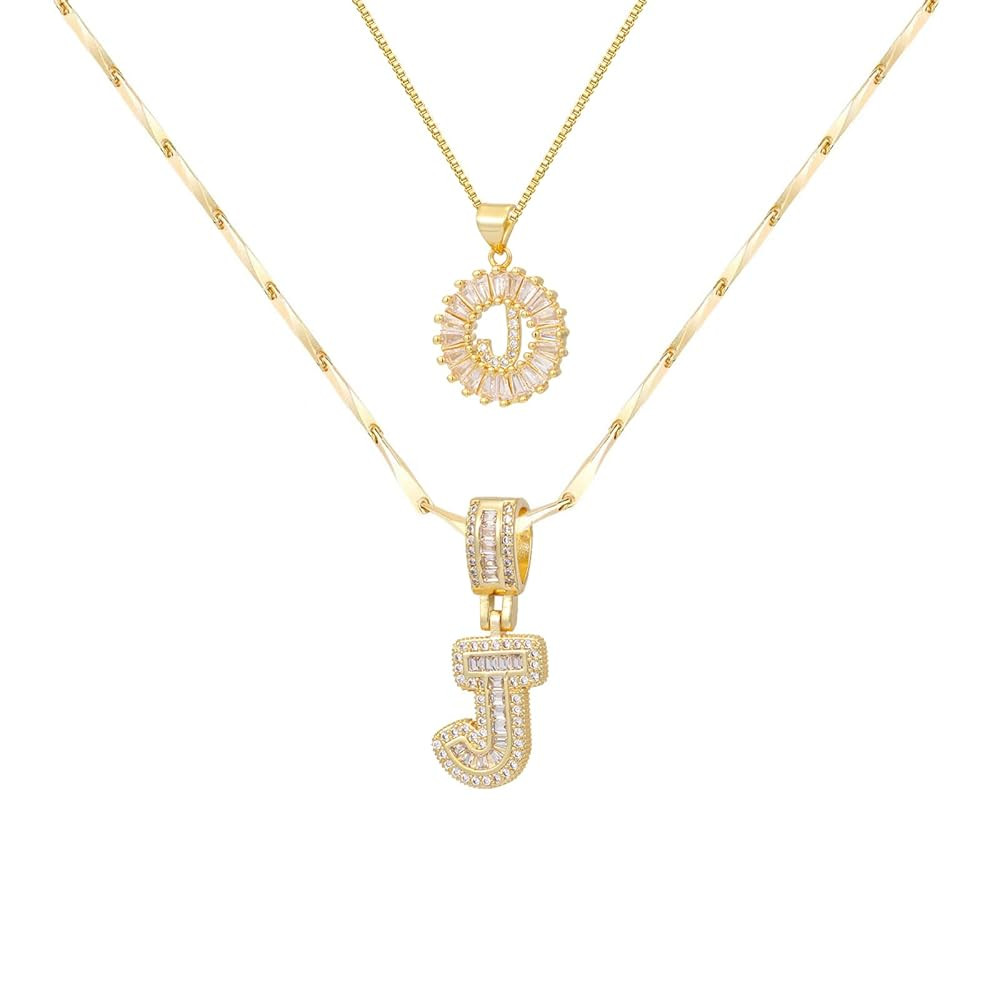 Gold/Silver Letter Necklace for Women,14K Gold Plated Initial Necklaces,Personalized Custom Name ... | Amazon (US)