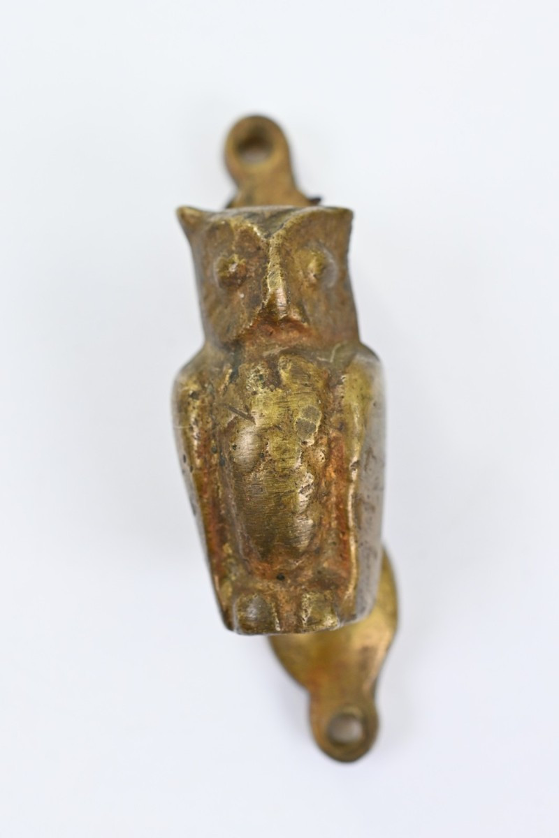 Vintage Brass Owl Door Knocker or Bell Striker Hinged Mount 3" | eBay US