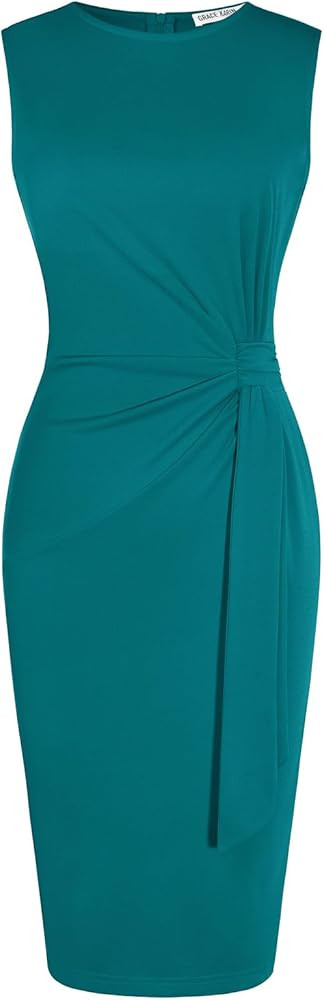 GRACE KARIN Women Work Dress,Bodycon Pencil Business Dresses,Sleeveless Cocktail Dresses Knee Len... | Amazon (US)