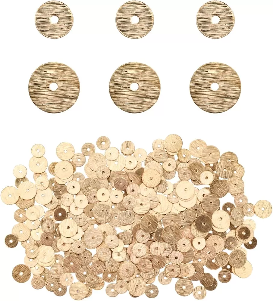 1250 Pieces Gold Spacer Beads for Jewelry Making, Gold Round Beads and Gold  Flat