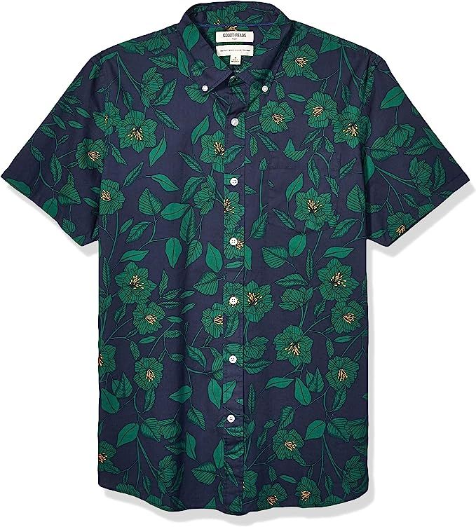 Goodthreads Men's Standard-Fit Short-Sleeve Printed Poplin Shirt | Amazon (US)