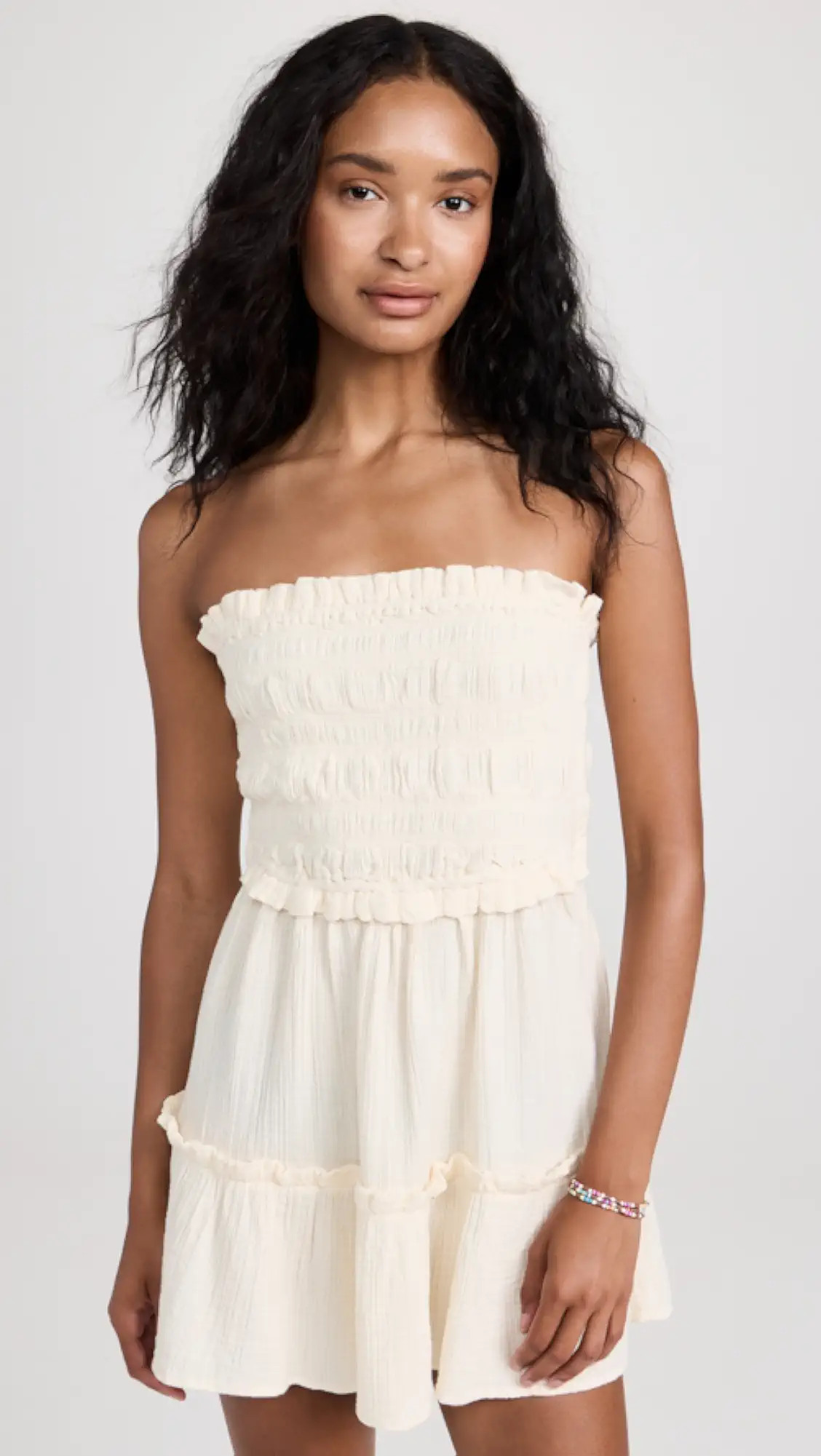 Sophie Solid Strapless Smocked Cover Up | Shopbop