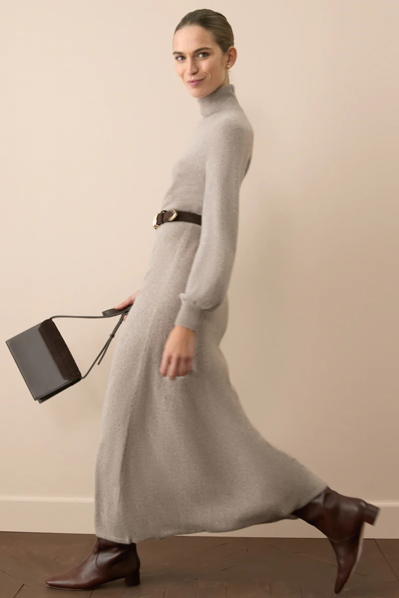 Wheat Cashmere Turtleneck Maxi Dress | Tuckernuck (US)