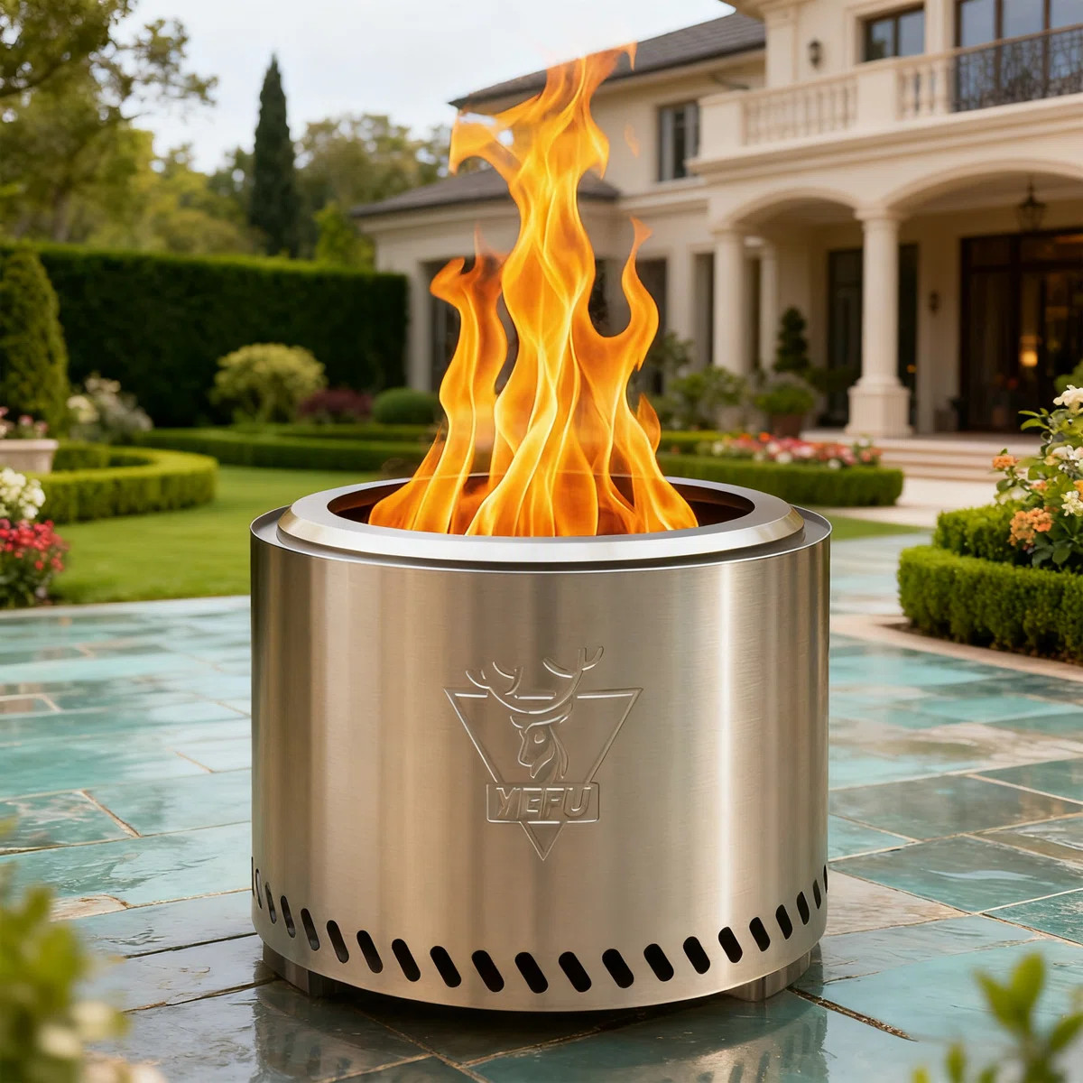 Outdoor Fire Pit, 19'' Stainless Steel Smokeless Fire Pit with Removable Ash Pan Wood Burning Out... | Wayfair North America