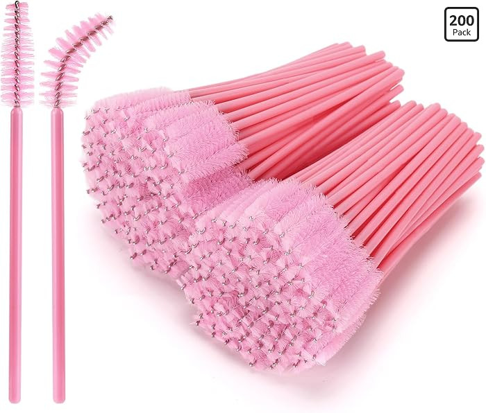 200 Pcs Disposable Eyelash Brushes Mascara Wands for Eye Lashes Extension Eyebrow and Makeup, Pin... | Amazon (US)