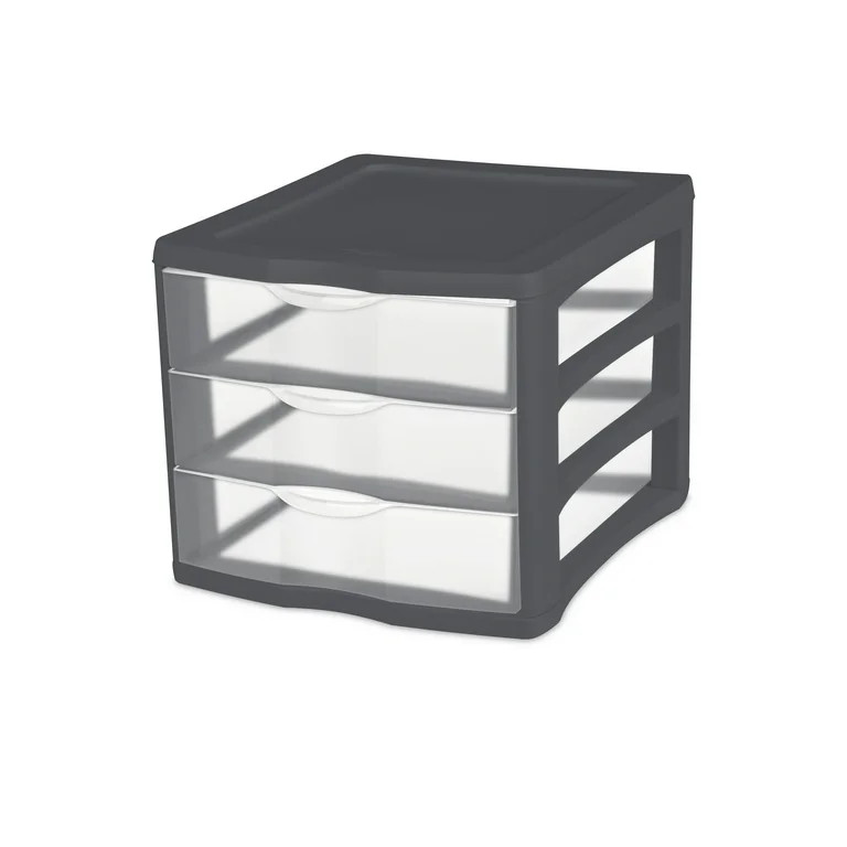 Sterilite 3 Drawer Unit Plastic, Gray Flannel | Walmart (US)