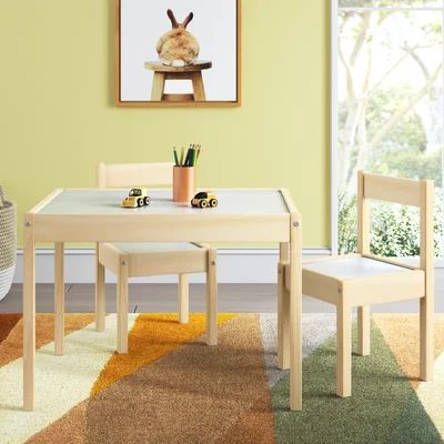 Ramona Kids 3 Piece Play Table and Chair Set Mack & Miloâ¢ Color: Natural | Wayfair North America
