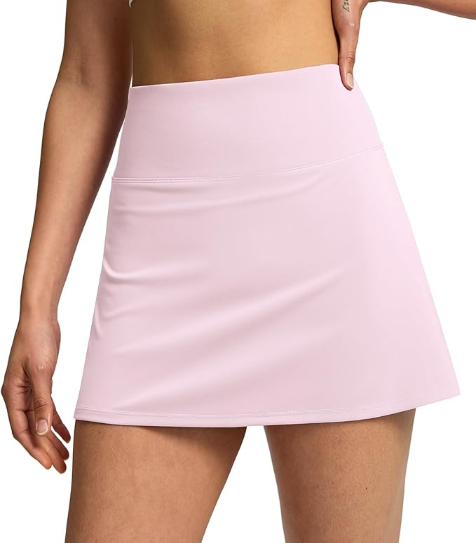 Soothfeel Tennis Skirts for Women 14.5" High Waisted Golf Skirt with Shorts Pockets Workout Athle... | Amazon (US)