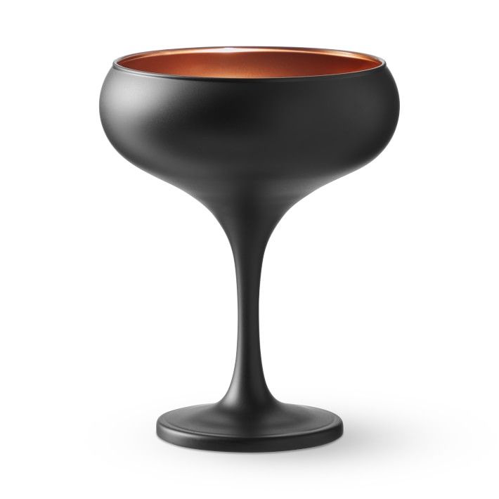 Black Matte & Copper Coupe Glasses | Williams-Sonoma
